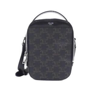 Celine Vertical Messenger Box bag black Triomphe monogram canvas